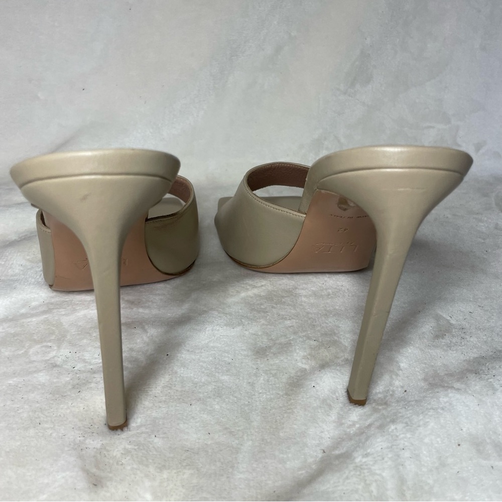 LITA BY CIARA SOLID SQUARE TOE SLIDE HEEL IN LEATHER‎ SIZE 42   11US  B 209 - Picture 9 of 14